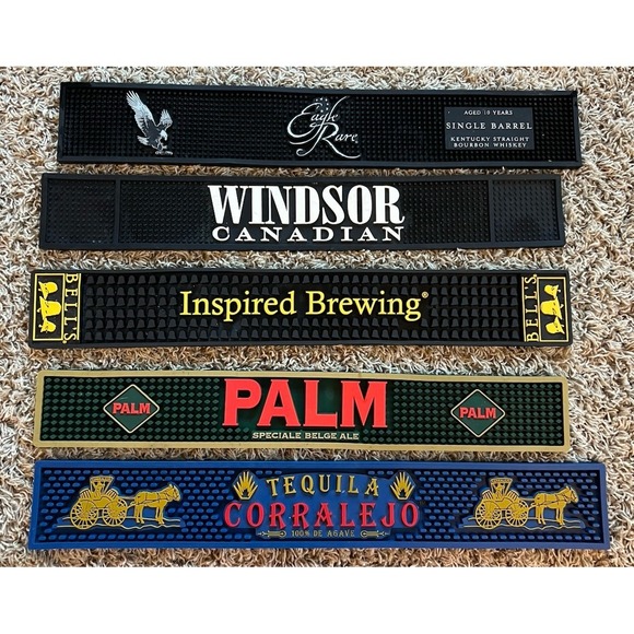 Other - Bar Spill Mat Lot  5- Eagle Rare, Windsor Canadian, Palm Ale, Corralejo, Etc